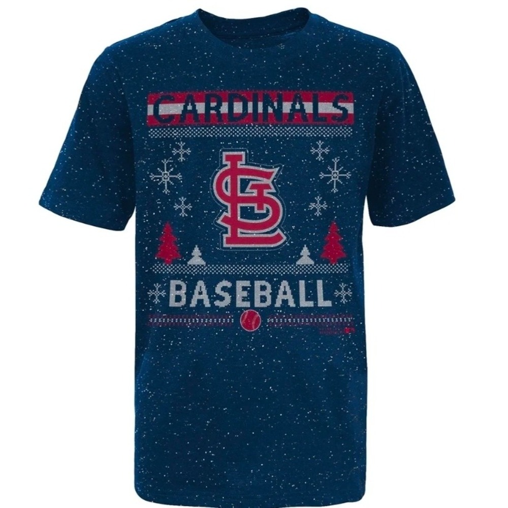 St Louis Cardinals Baseball Christmas T‎ Shirt Kids L G 14 16 Youth